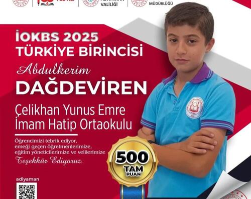 ADIYAMAN’DA BÜYÜK GURUR: 9 ÖĞRENCİ 500 TAM PUANLA TÜRKİYE BİRİNCİSİ OLDU