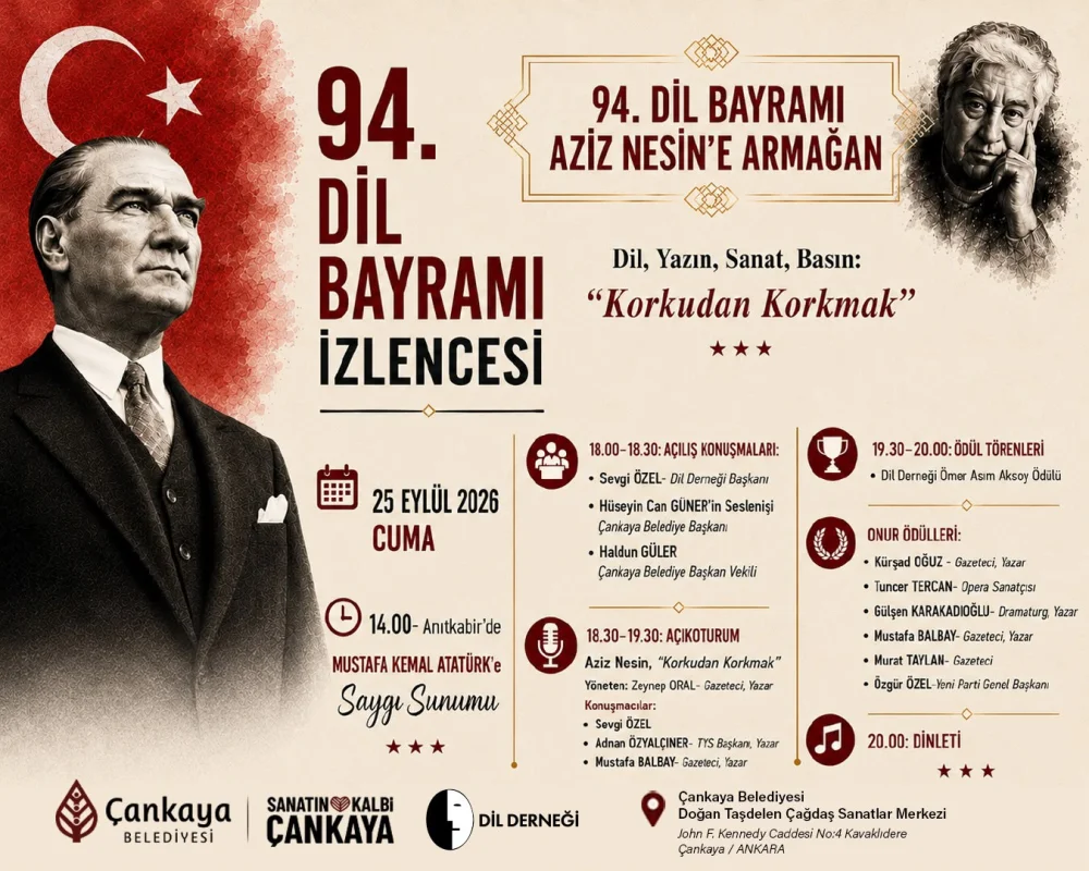 94. DİL BAYRAMI AZİZ NESİN’E ARMAĞAN EDİLİYOR